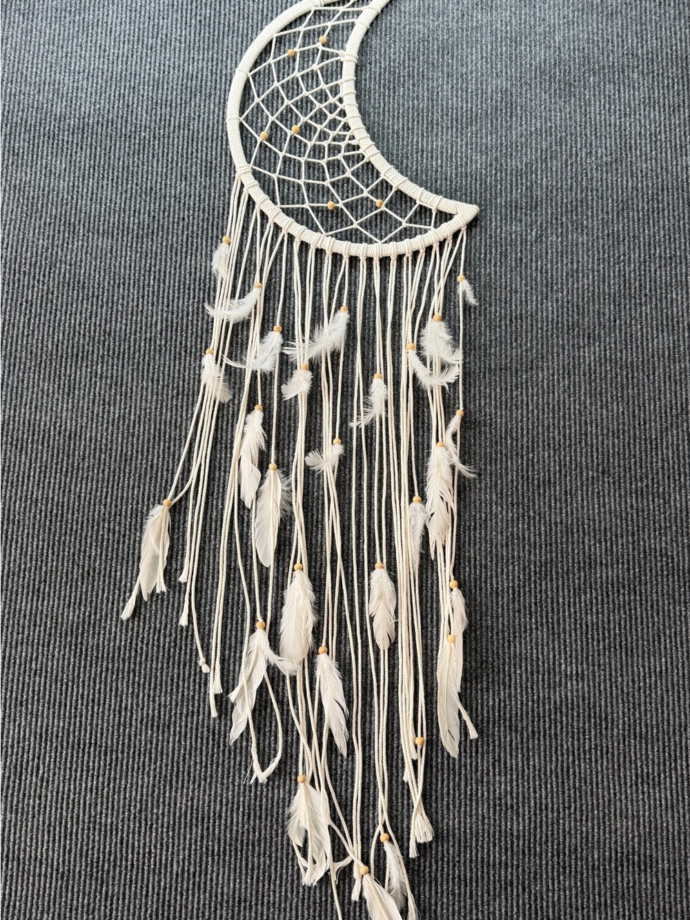 White Moon Dreamcatcher Wall Hanging